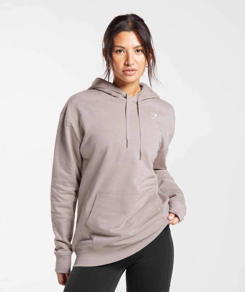 Bluzy Z Kapturem Gymshark Treningowe Oversized Damskie Szare | PL 052RHQ